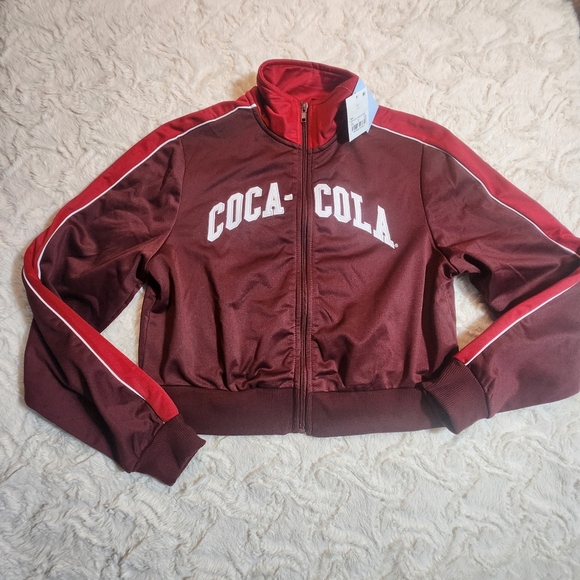 COCA-COLA Cropped Track Jacket Women's Sz XS NWT - Picture 2 of 7